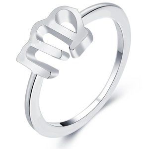 Zodiac Symbol Silver Ring - Virgo